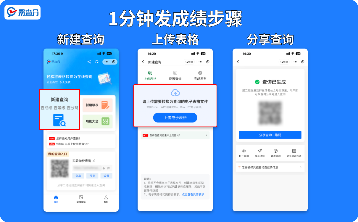 1分钟发成绩
